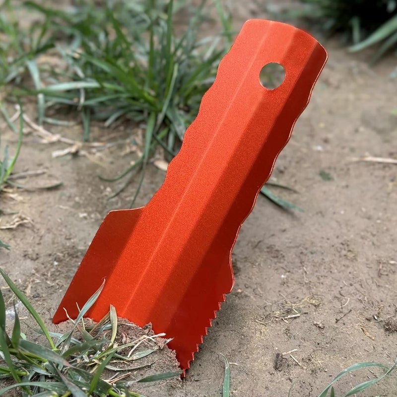 Valken Ultralight Camping Trowel Backpacking Trowel Portable Aluminum Camping Shovel Small Potty Spade Hiking Trowel Garden Trowel with Longer Handle(Orange) - Image 3